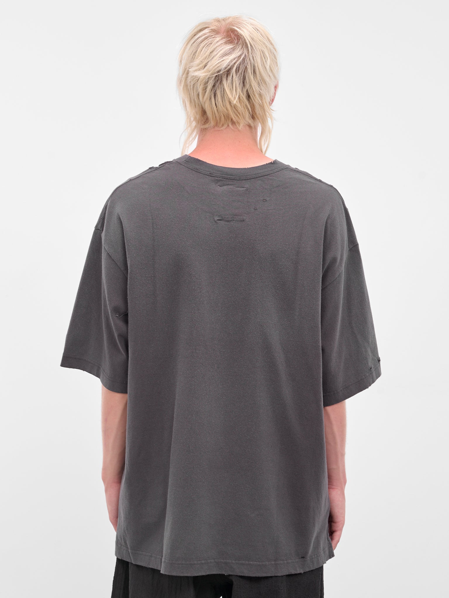 Black Distressed Cat Graphic Tee - 3