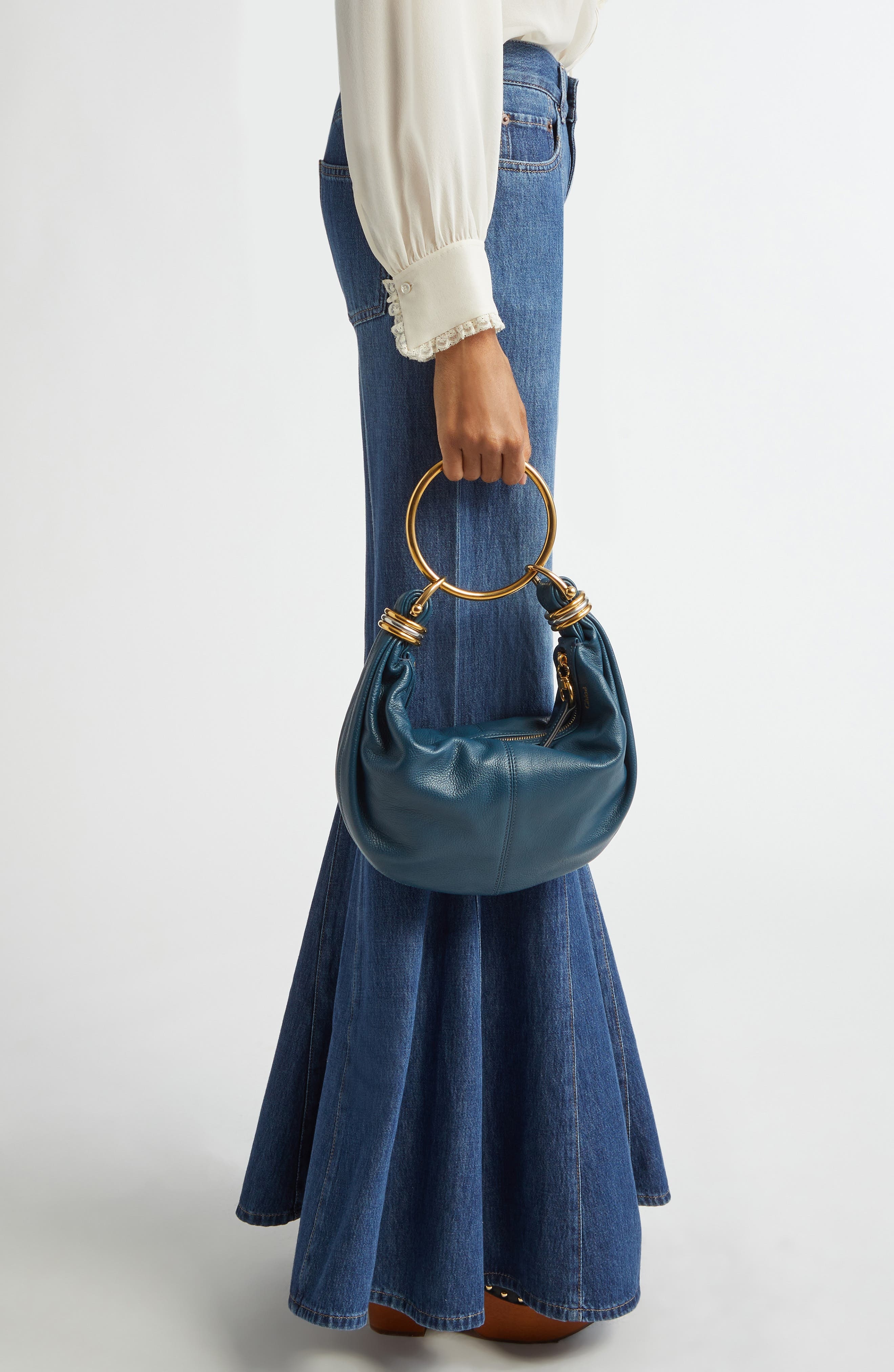 Chloé Small Bracelet Hobo Bag in Tapestry Blue at Nordstrom - 3