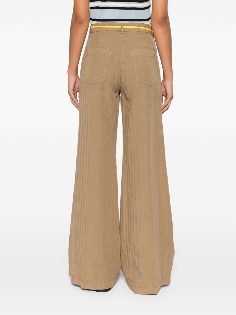 striped wide-leg trousers - 4