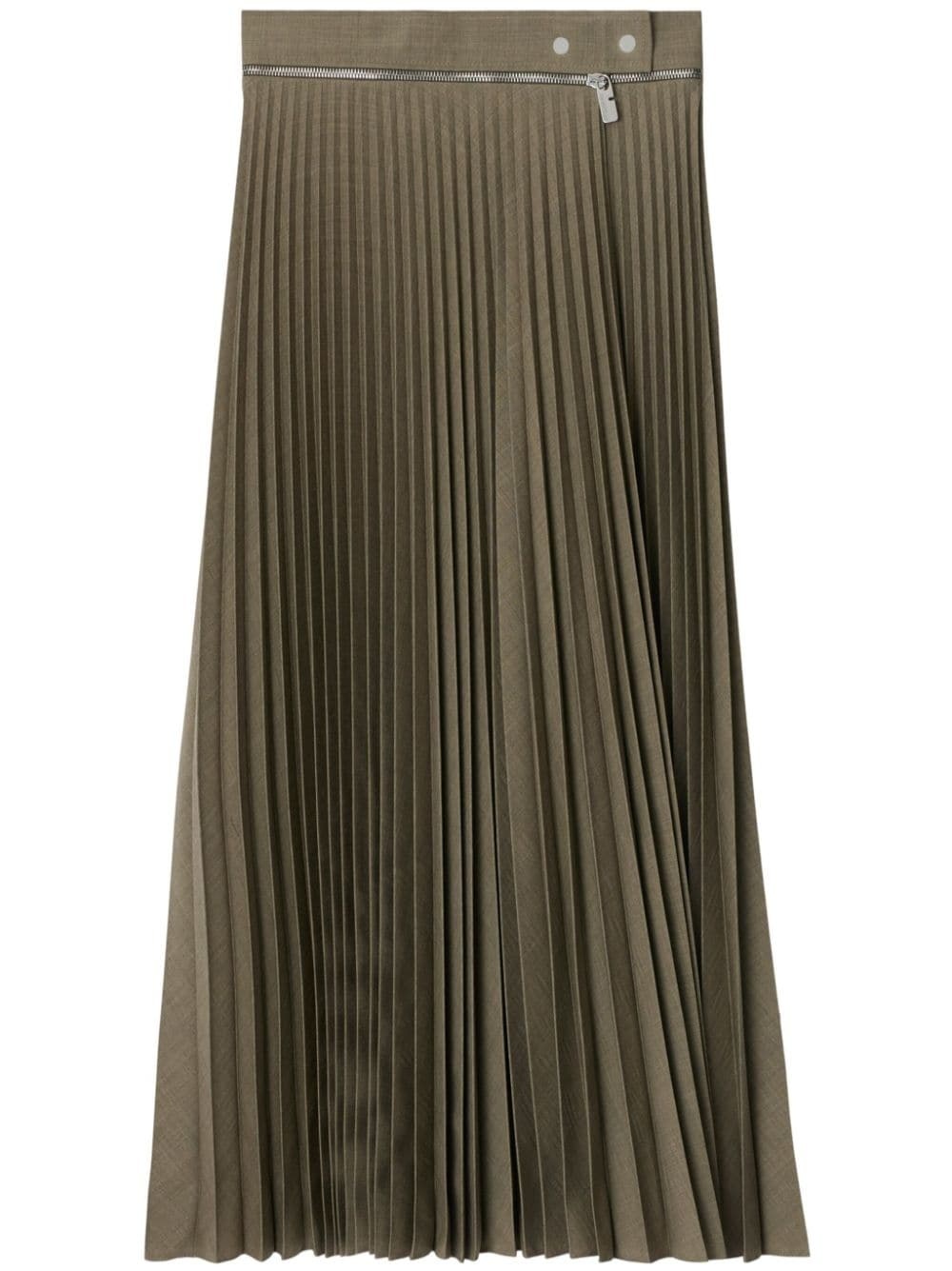 fully-pleated wool-blend skirt - 1