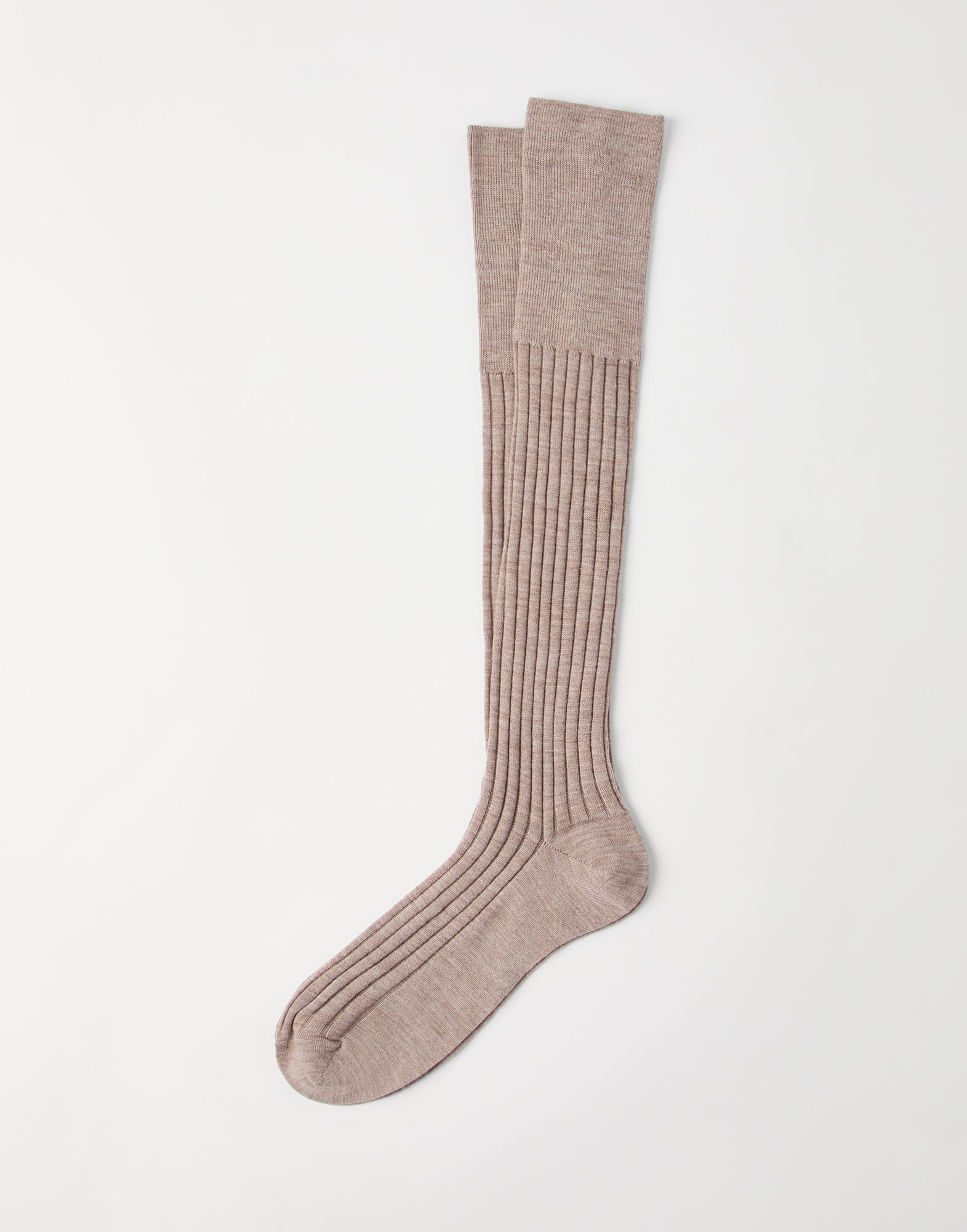 Virgin wool and cashmere rib knit socks - 1