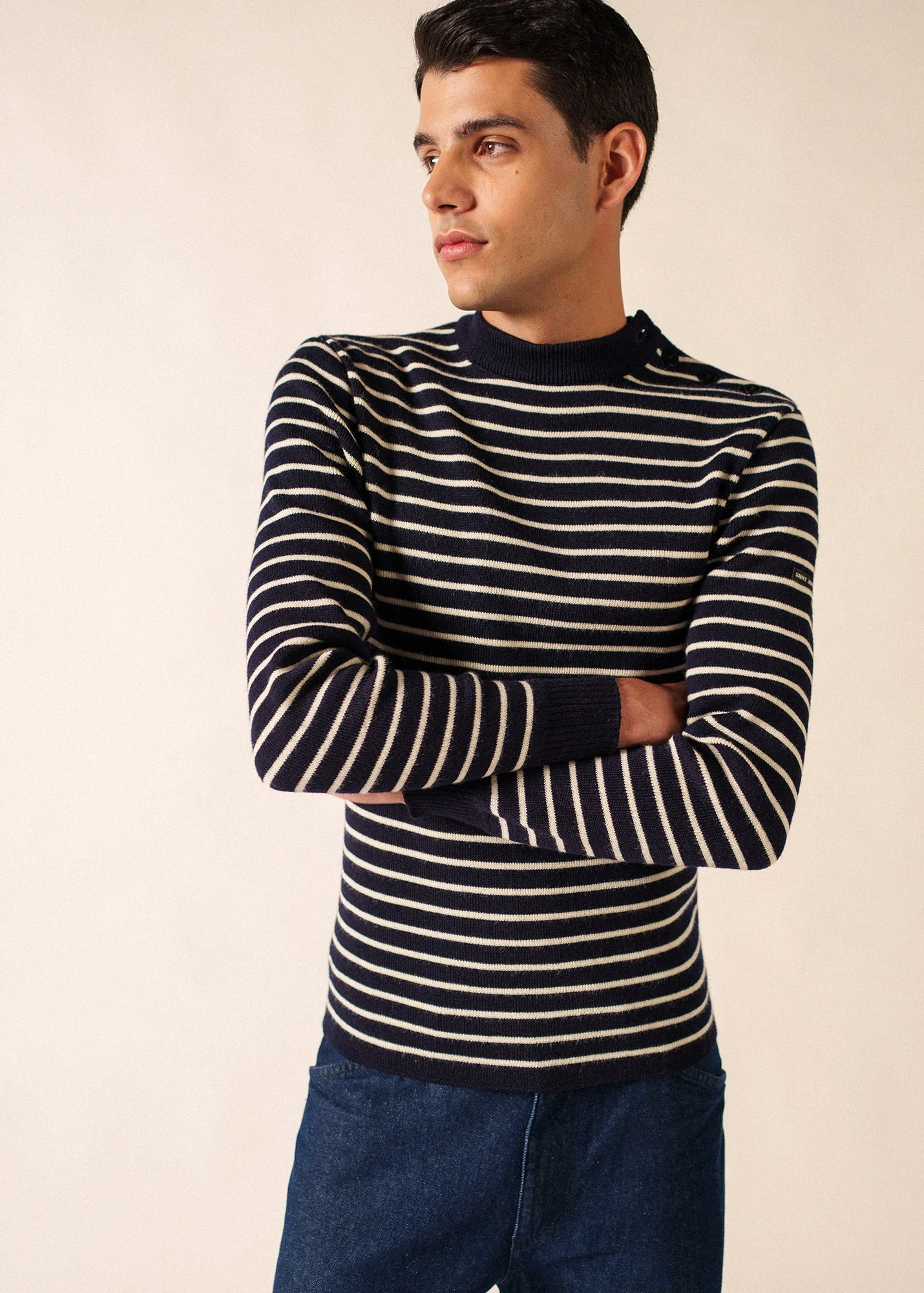 MATELOT Striped Wool Fisherman Sweater - 1