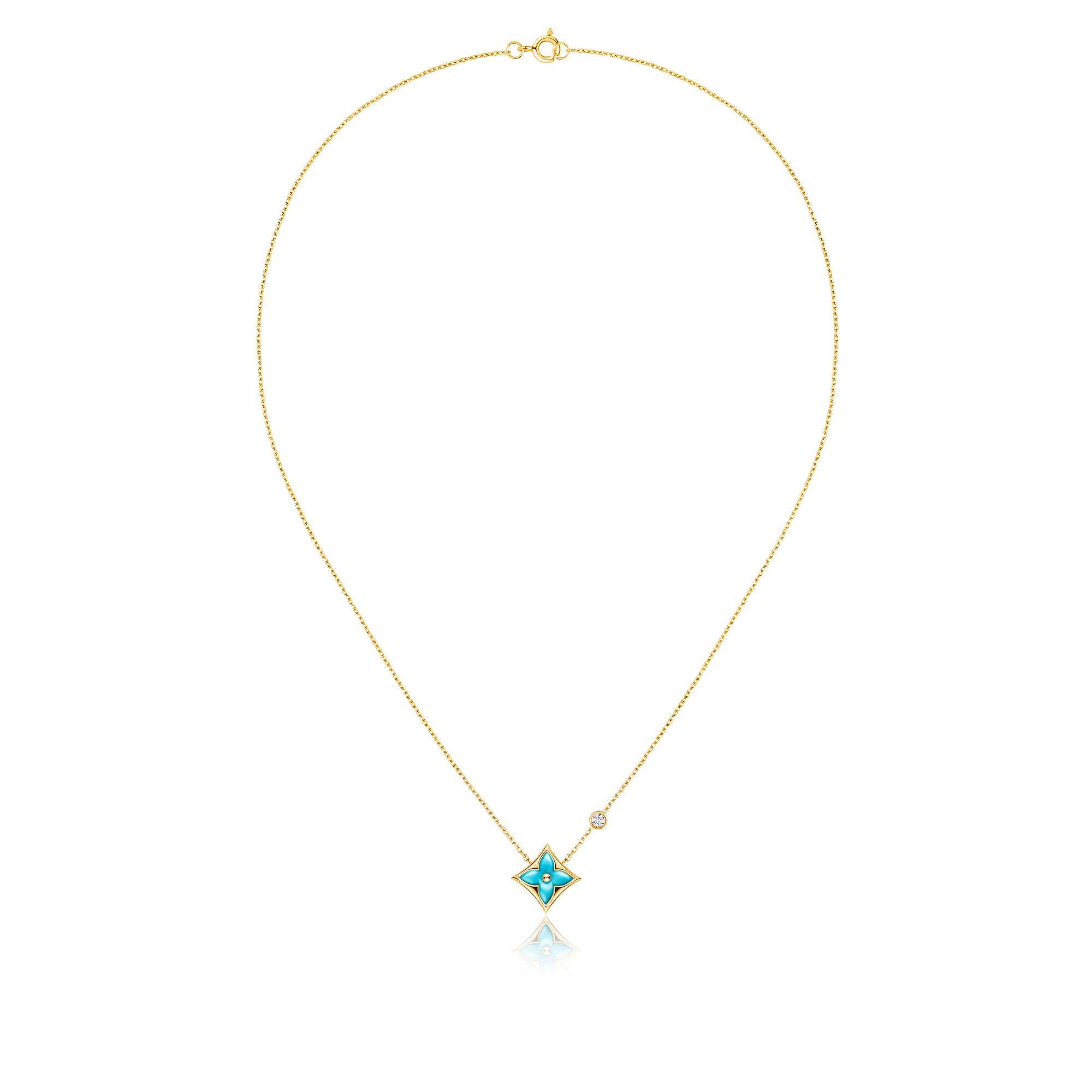 Color Blossom BB Star Pendant, Yellow gold, Turquoise and diamond - 3