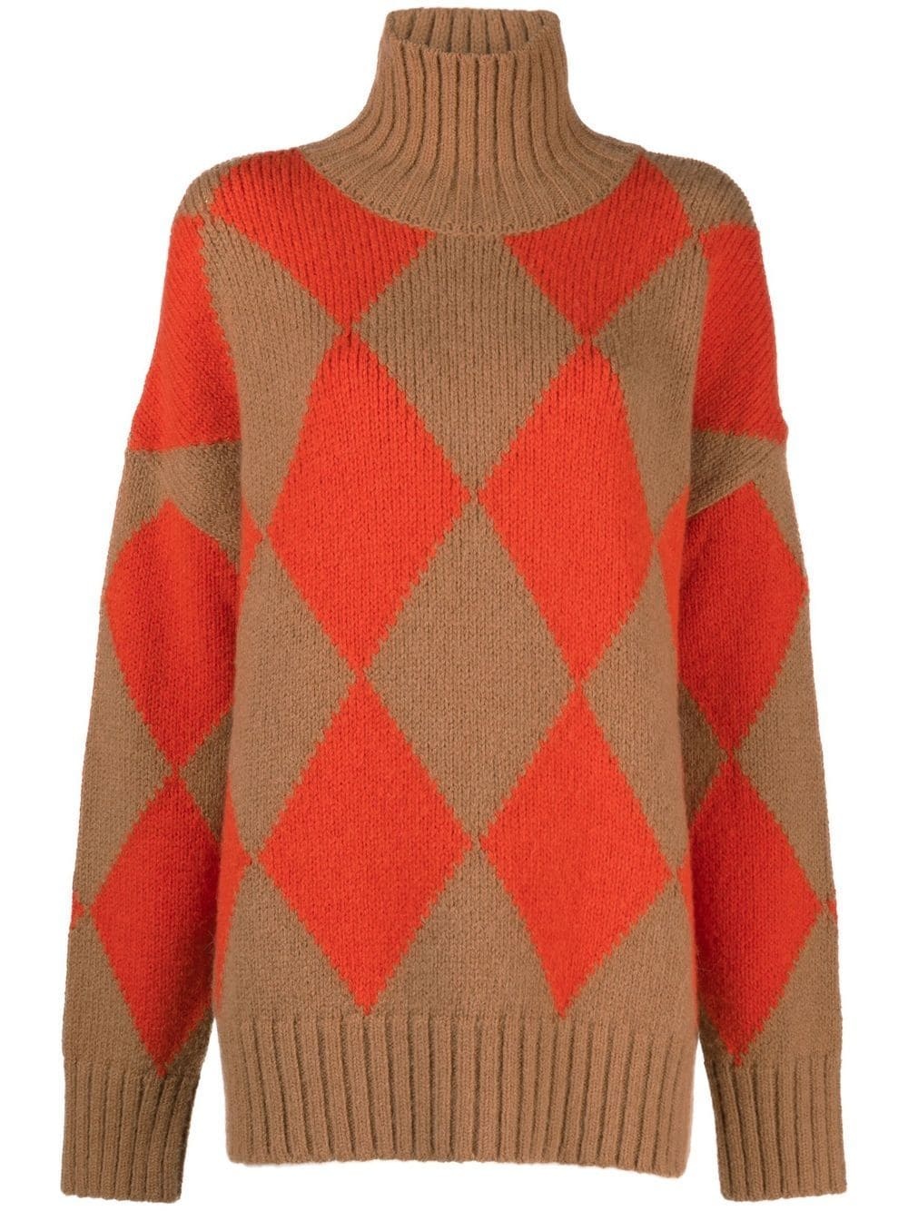 Argyle high-neck jumper - 1