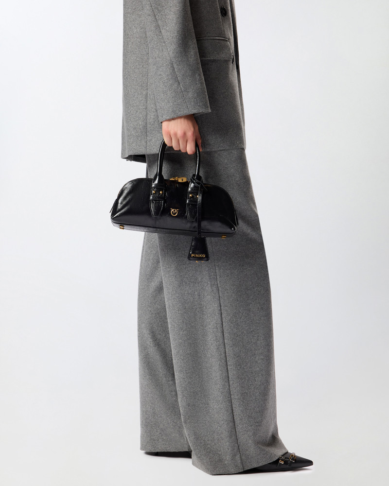 ESCAPE BAG BAGUETTE SMALL HANDBAG IN PATENT-EFFECT LEATHER 5