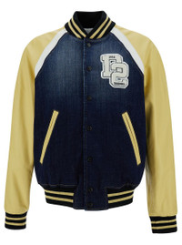 【関税送料込】DSquared2 STREET COLLEGE BOMBER JACKET DSQUARED2 DSQUARED2 'COLLEGE' YELLOW AND BLUE VARSITY JACKET