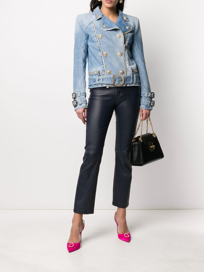 Balmain double-breasted denim jacket outlook