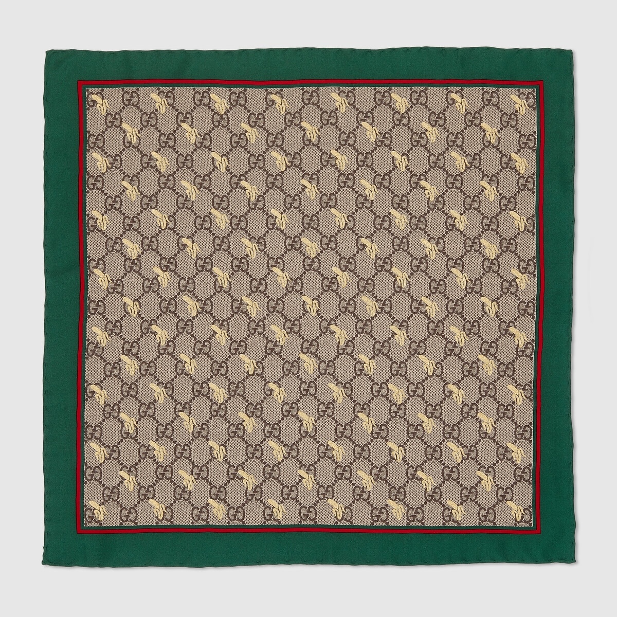 GG print silk pocket square - 1