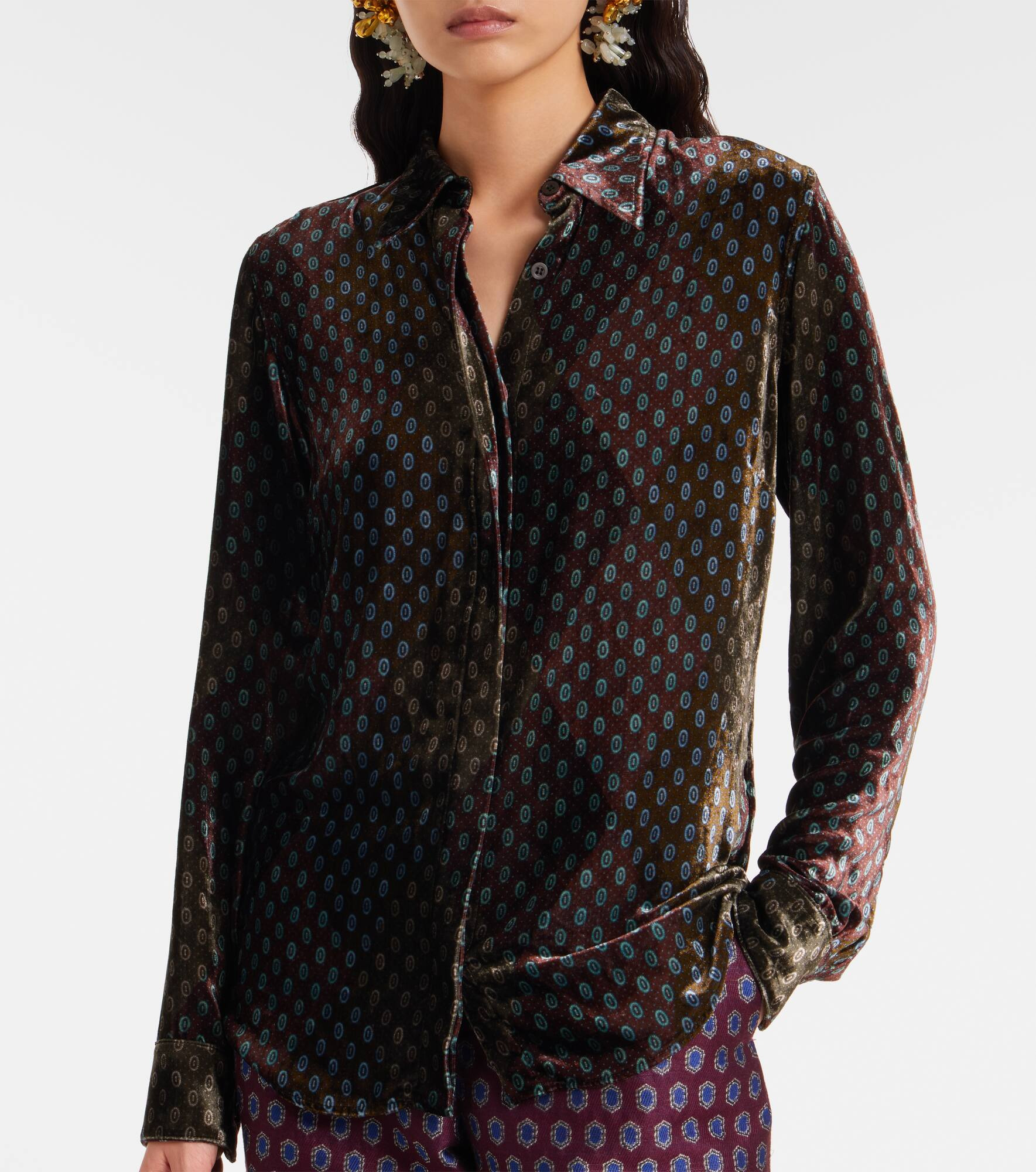 Printed velvet shirt - 6