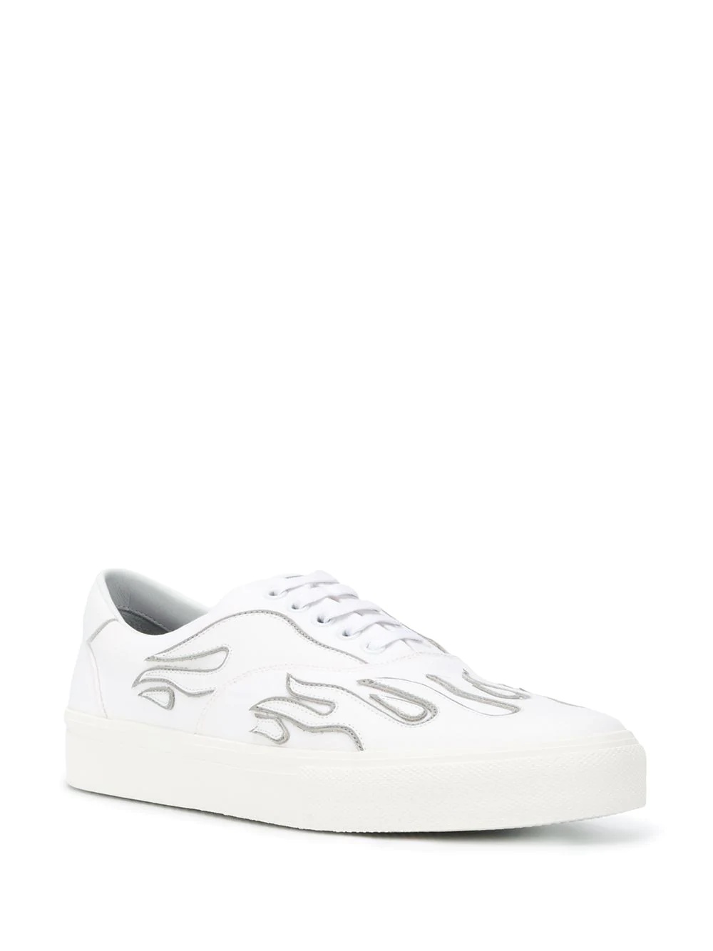 flames-appliqué low-top sneakers - 2