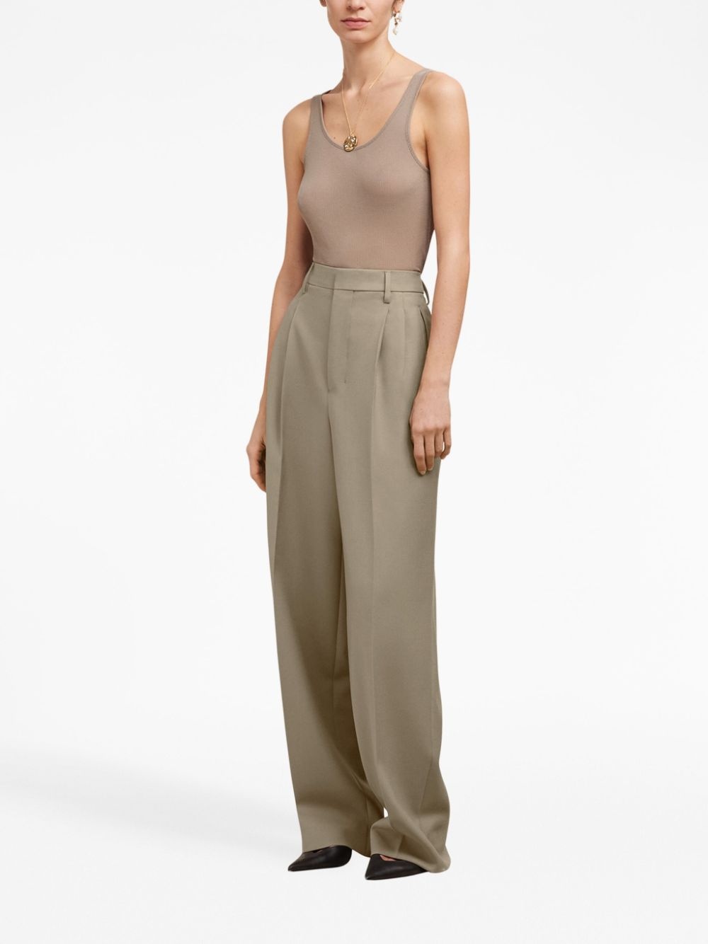 pleated virgin-wool high-waisted trousers - 2