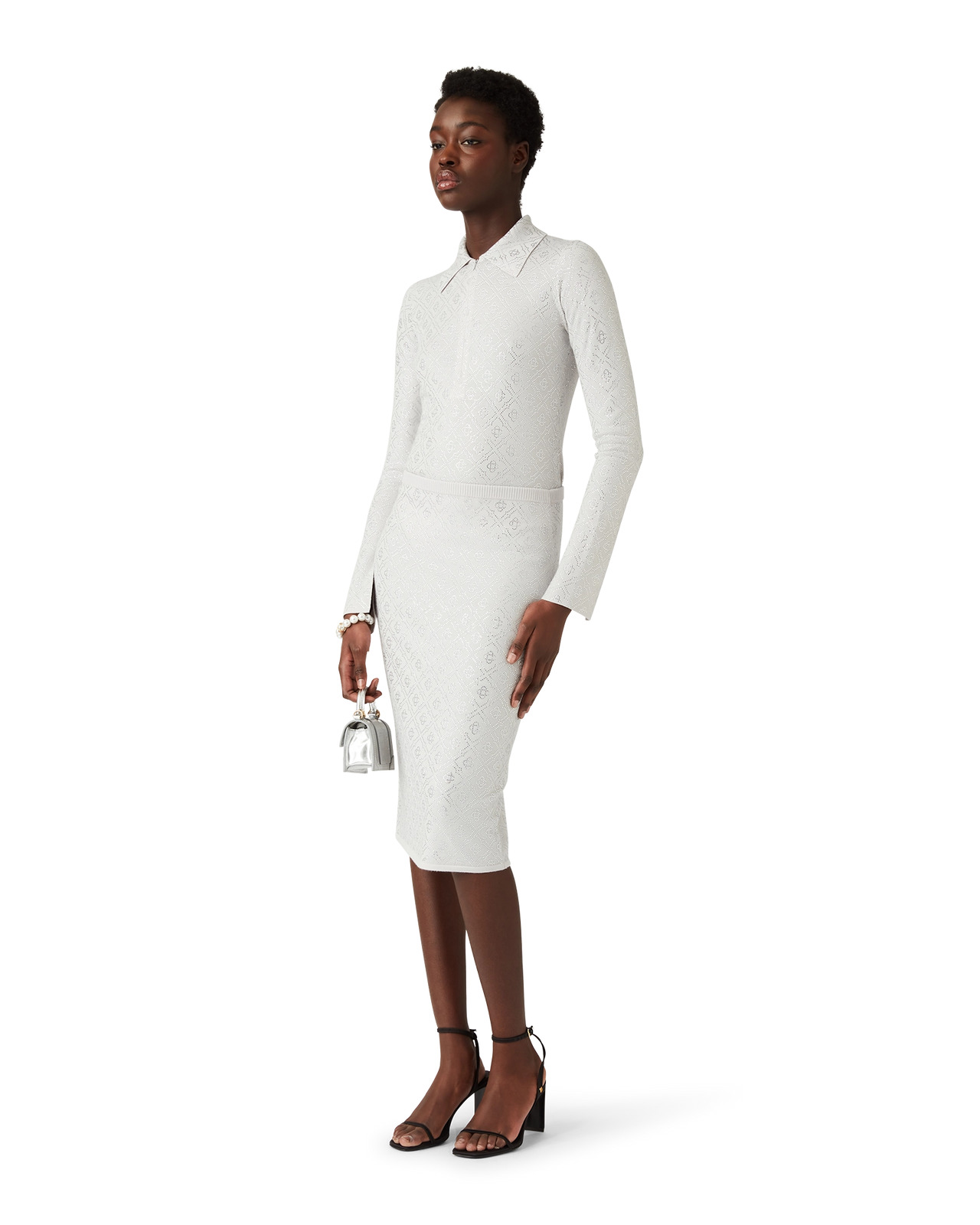 Crystal Monogram Knit Bodysuit | Casablanca Paris - 2