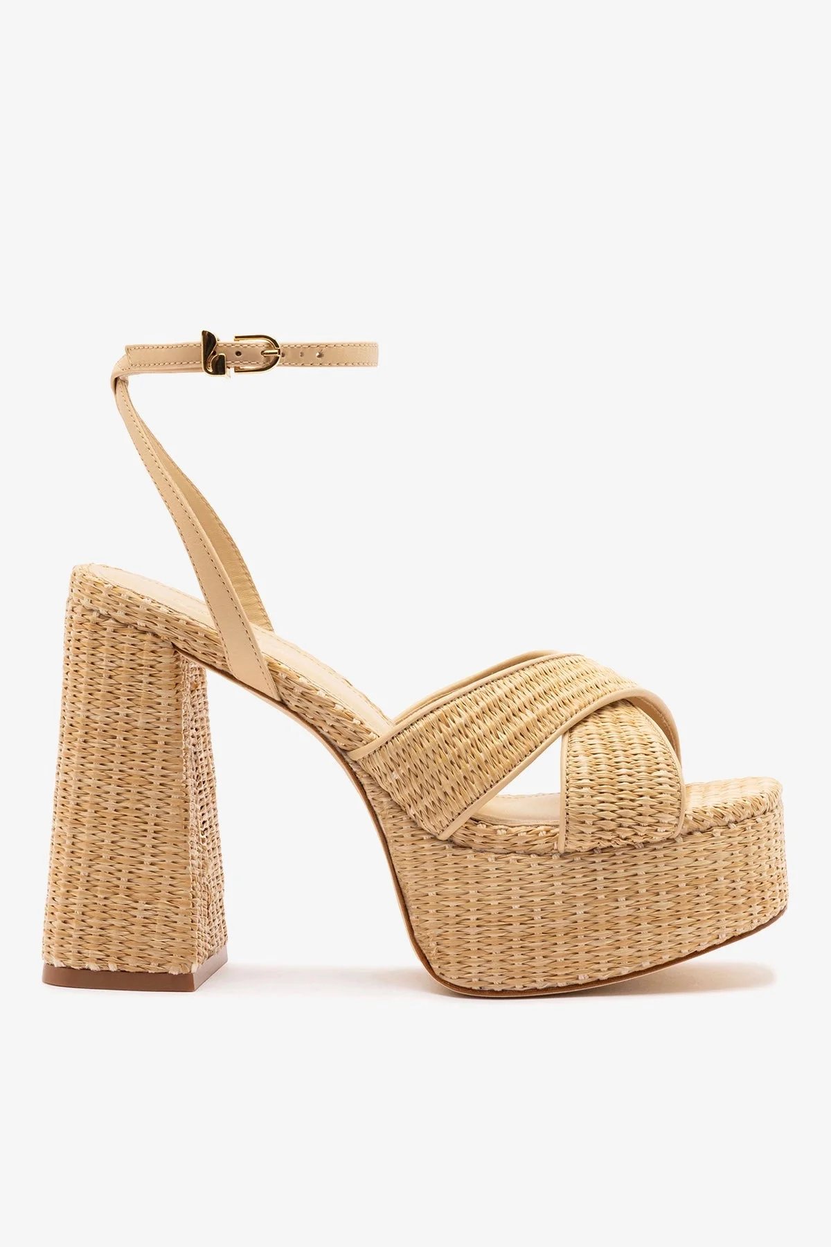 Dolly X Platform Sandal In Natural Raffia - 1