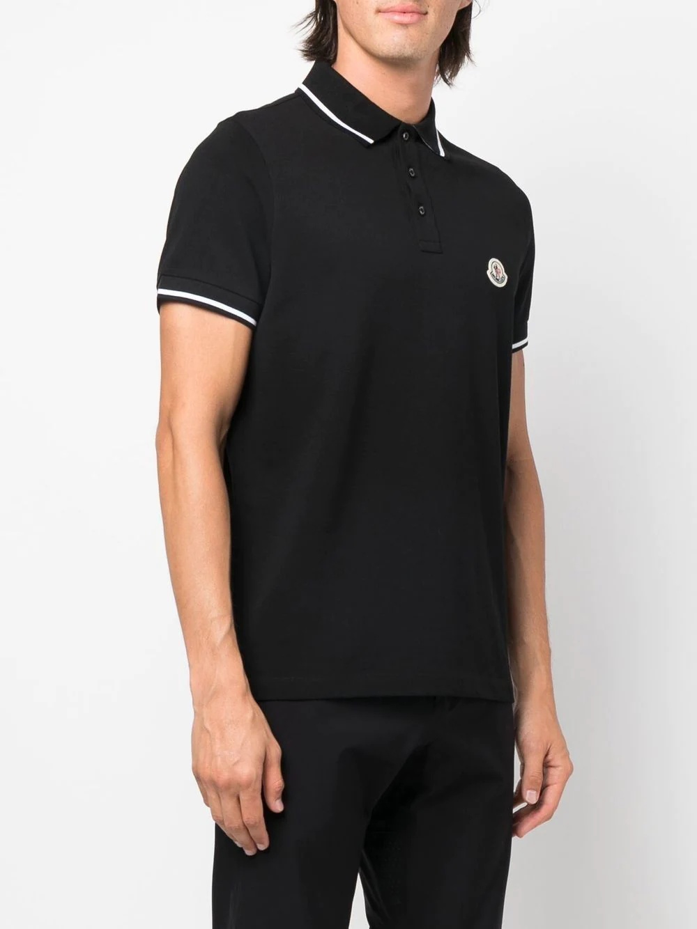 logo-patch polo shirt - 3