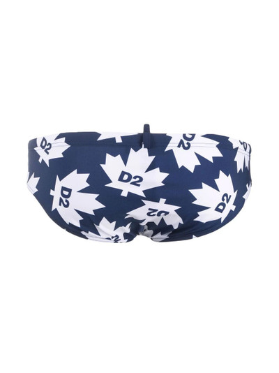 DSQUARED2 maple leaf logo-print swim trunks outlook