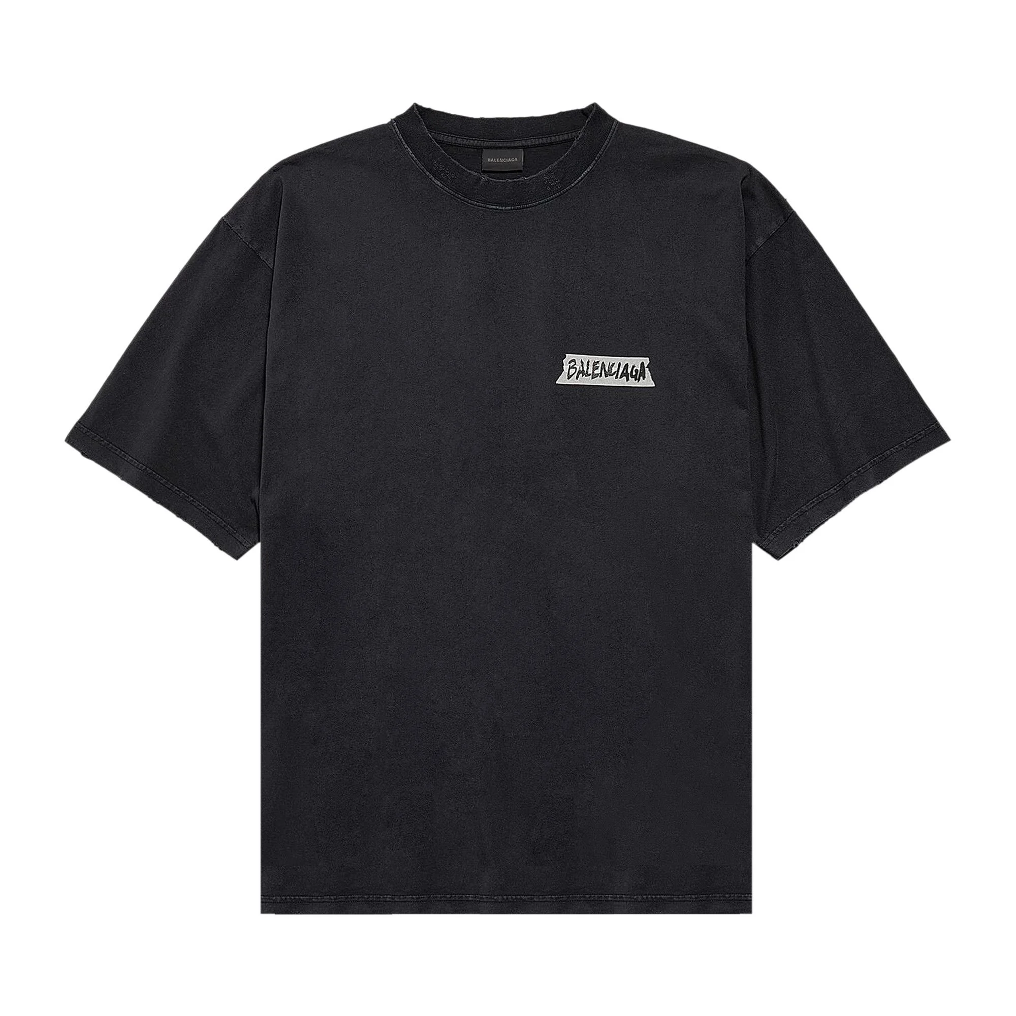 Balenciaga Medium Fit Crew Neck T-Shirt 'Faded Washed Black' - 1
