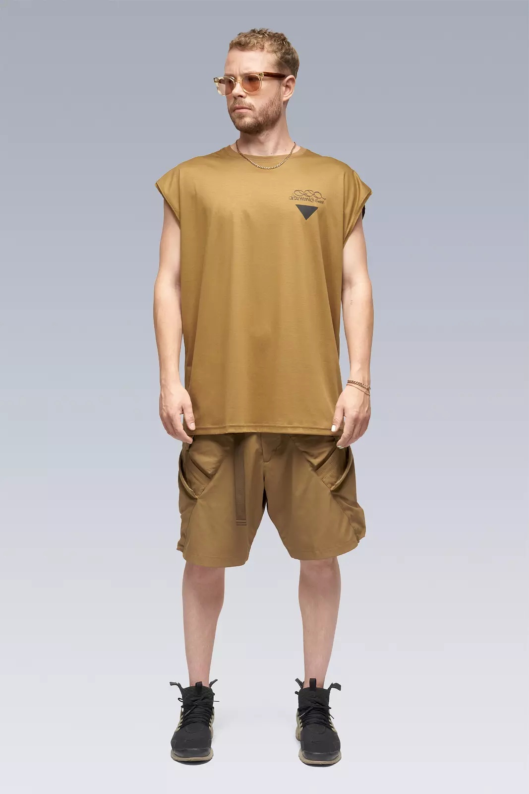 S25-PR-A 100% Cotton Mercerized Sleeveless T-shirt Coyote - 8
