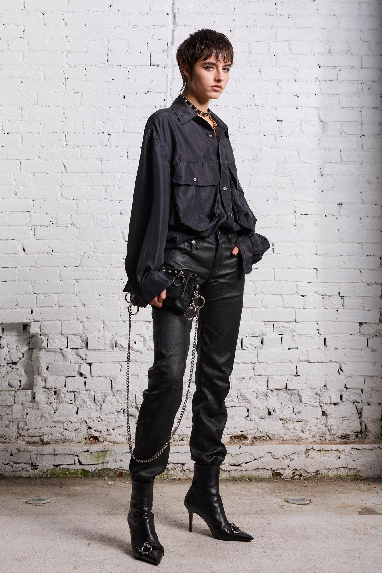 OVERSIZED POCKET SHIRT - BLACK OVERDYE - 3