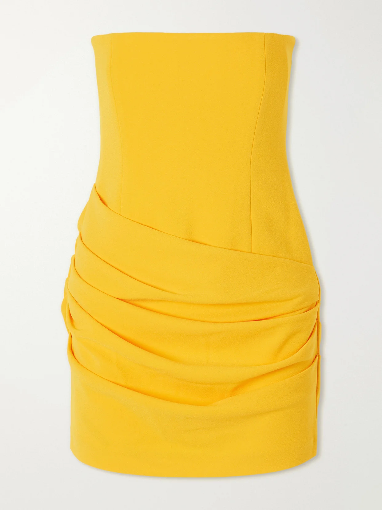Strapless Draped Crepe Mini Dress - 1