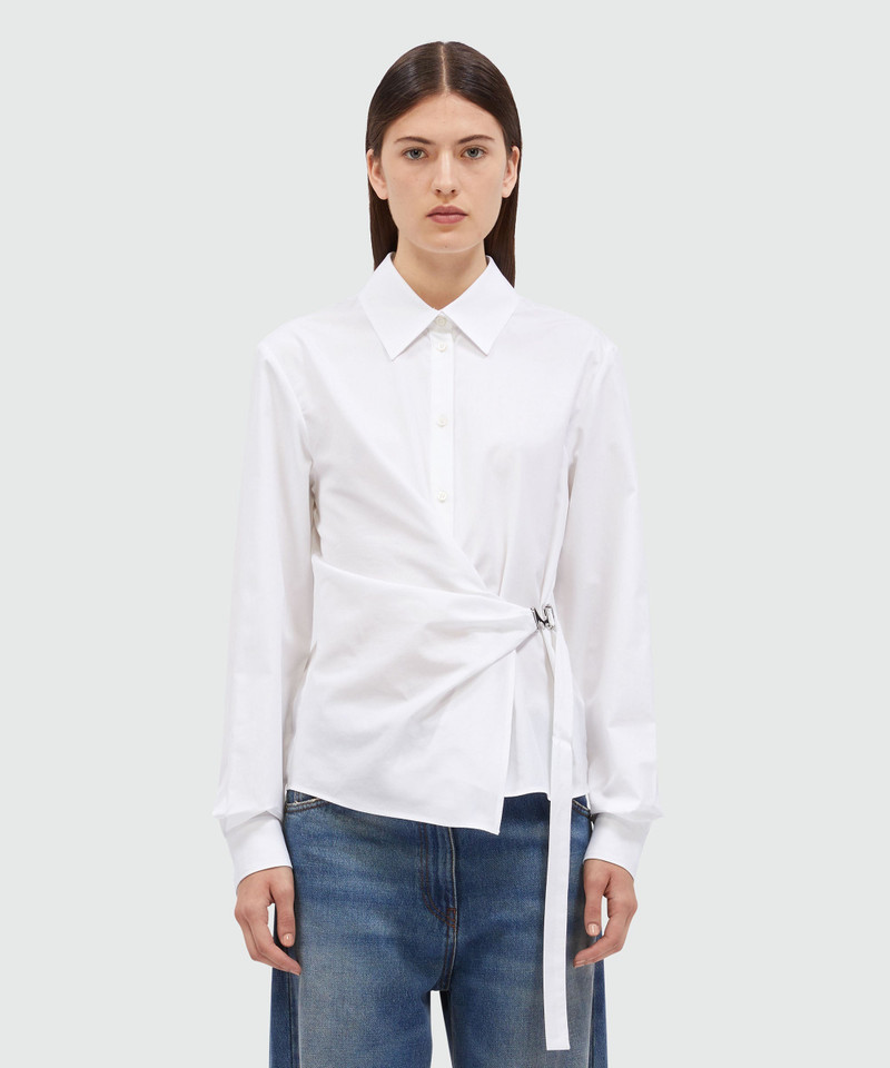 MSGM White poplin shirt with Mwave detail outlook