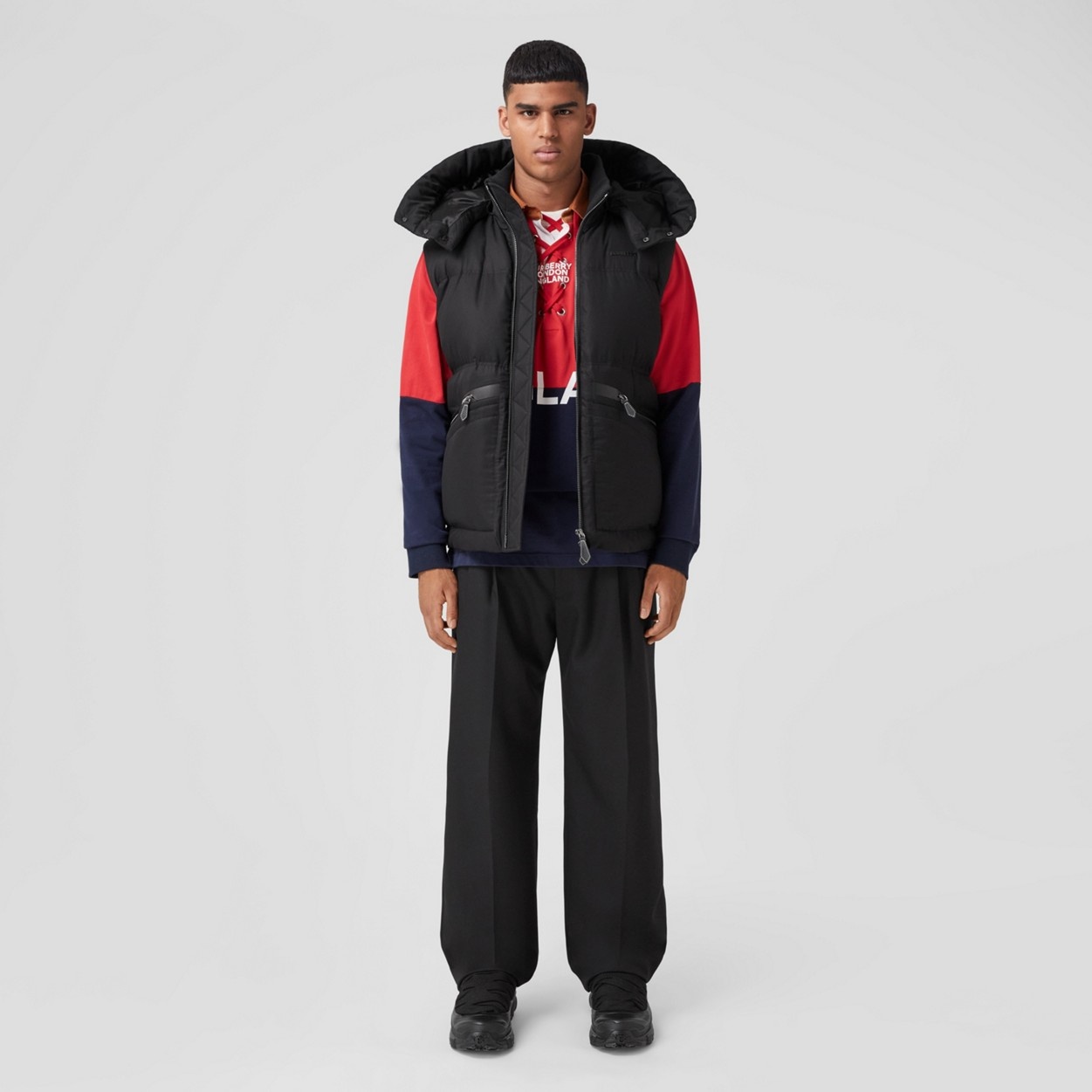 Detachable Hood Cotton Gabardine Gilet - 2