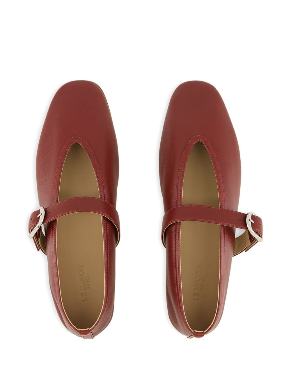 Stella buckle-strap leather ballet flats - 3