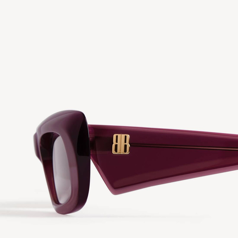 Women's Diva Rectangle Sunglasses in Dark Burgundy 5