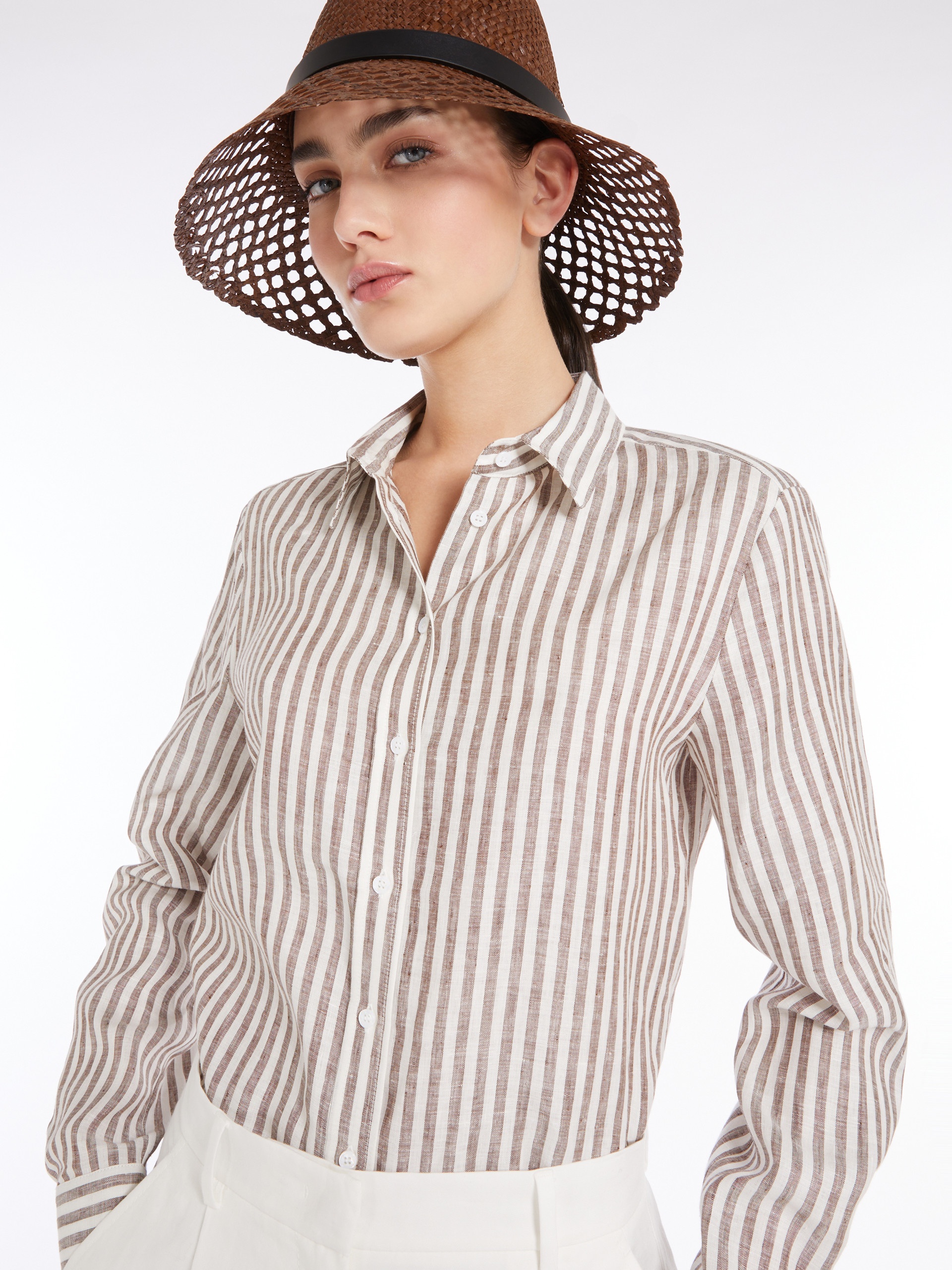 JOSEF Striped linen shirt - 5