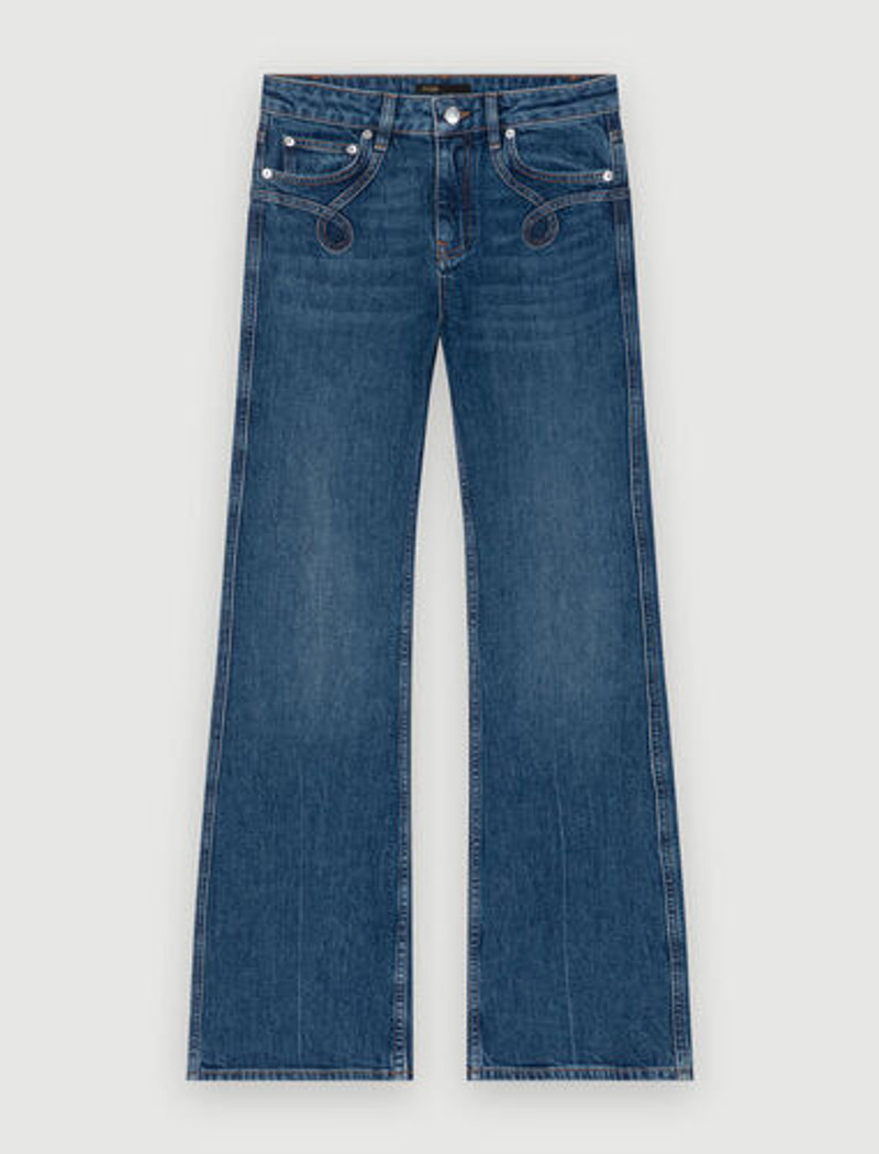 Embroidered flared jeans 1