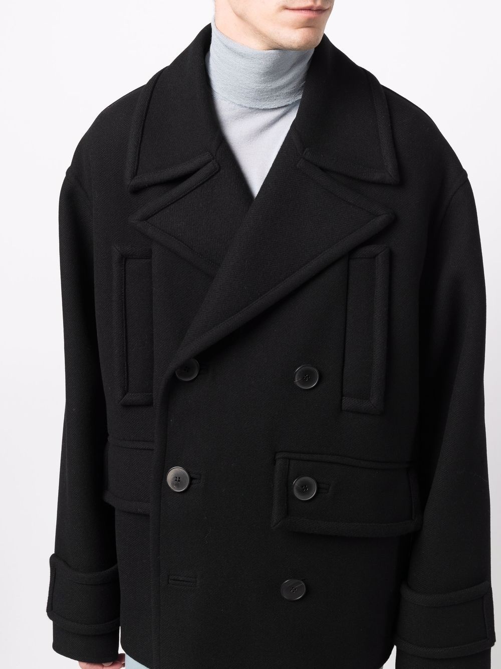 double-breasted virgin wool-blend coat - 5