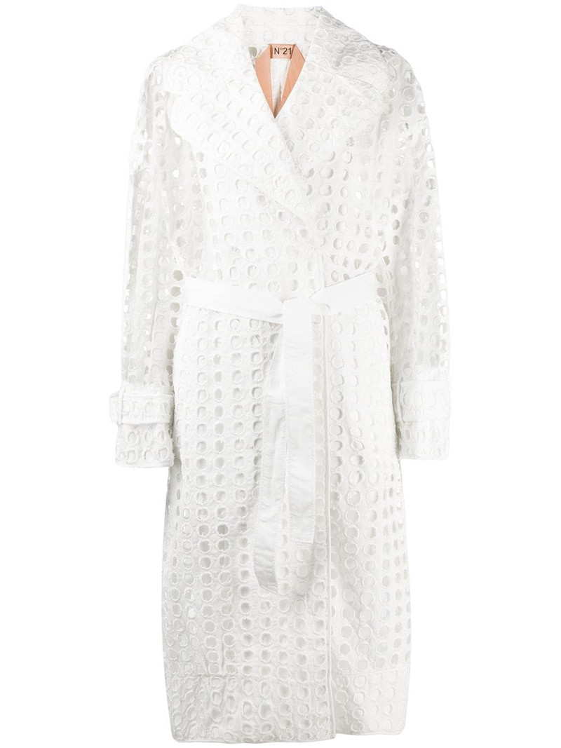 perforated-design midi coat 1