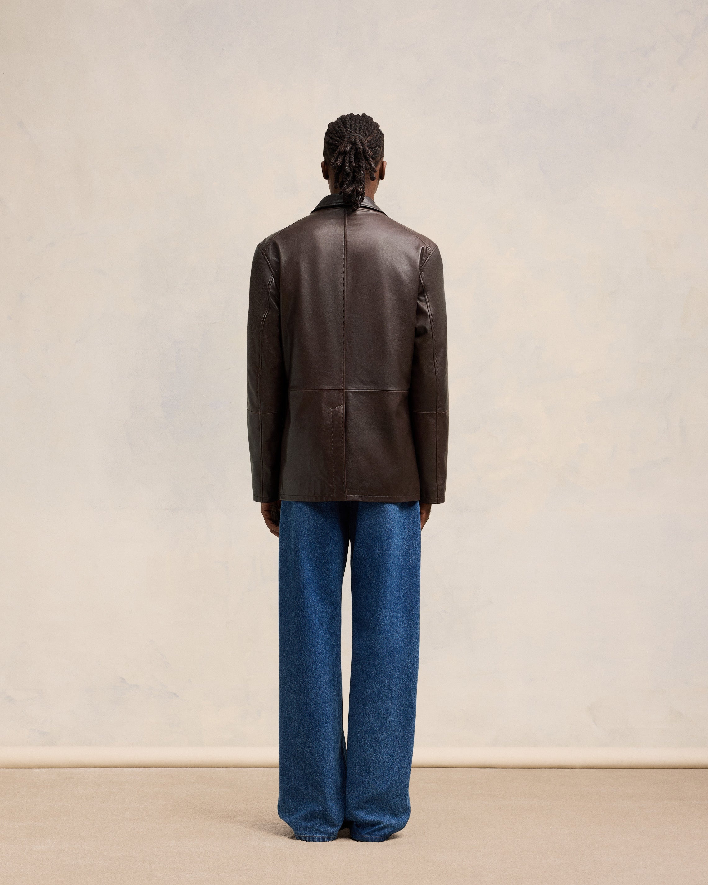 LEATHER TWO BUTTONS JACKET - 5