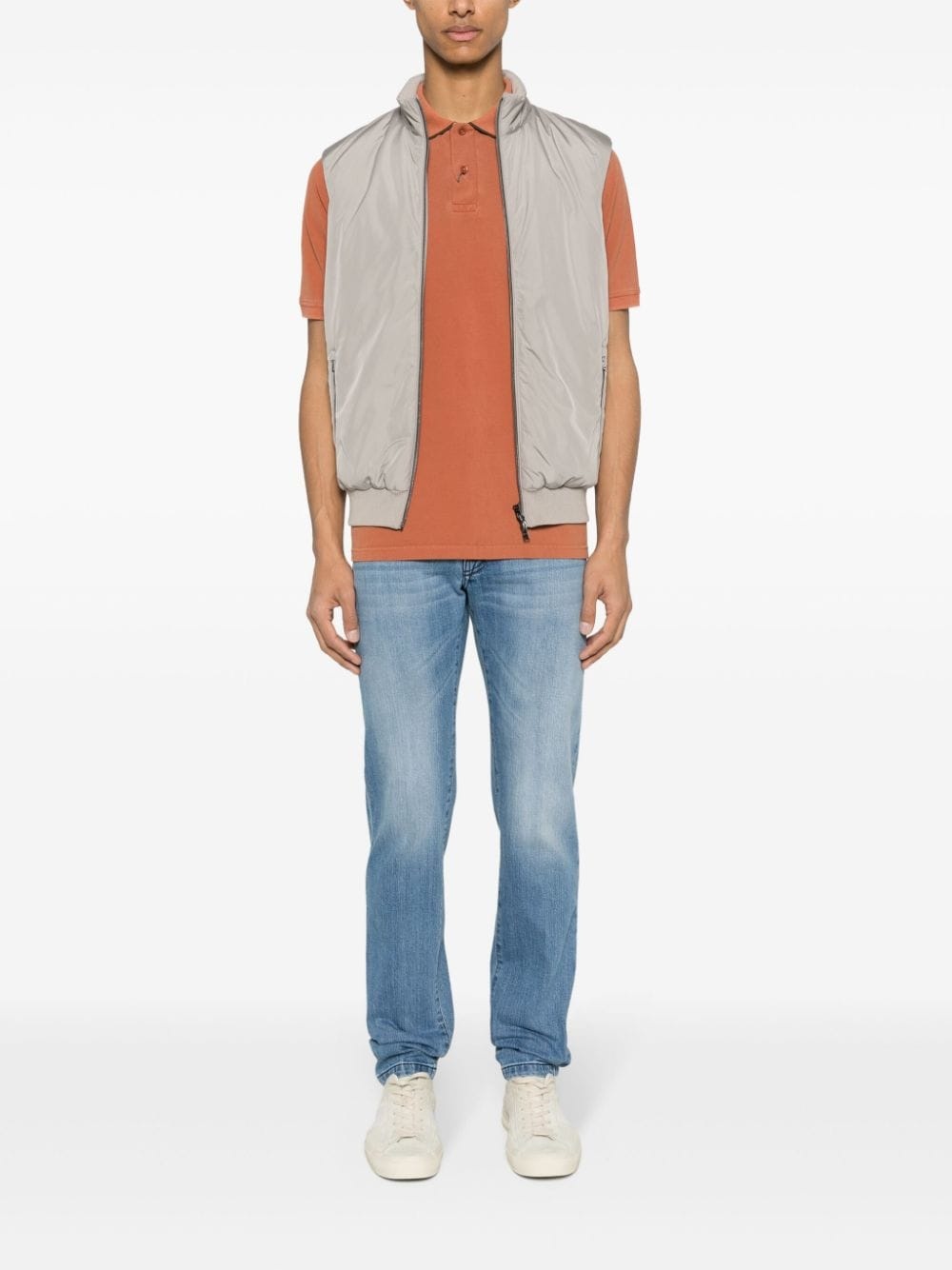 zip-up panelled gilet - 3