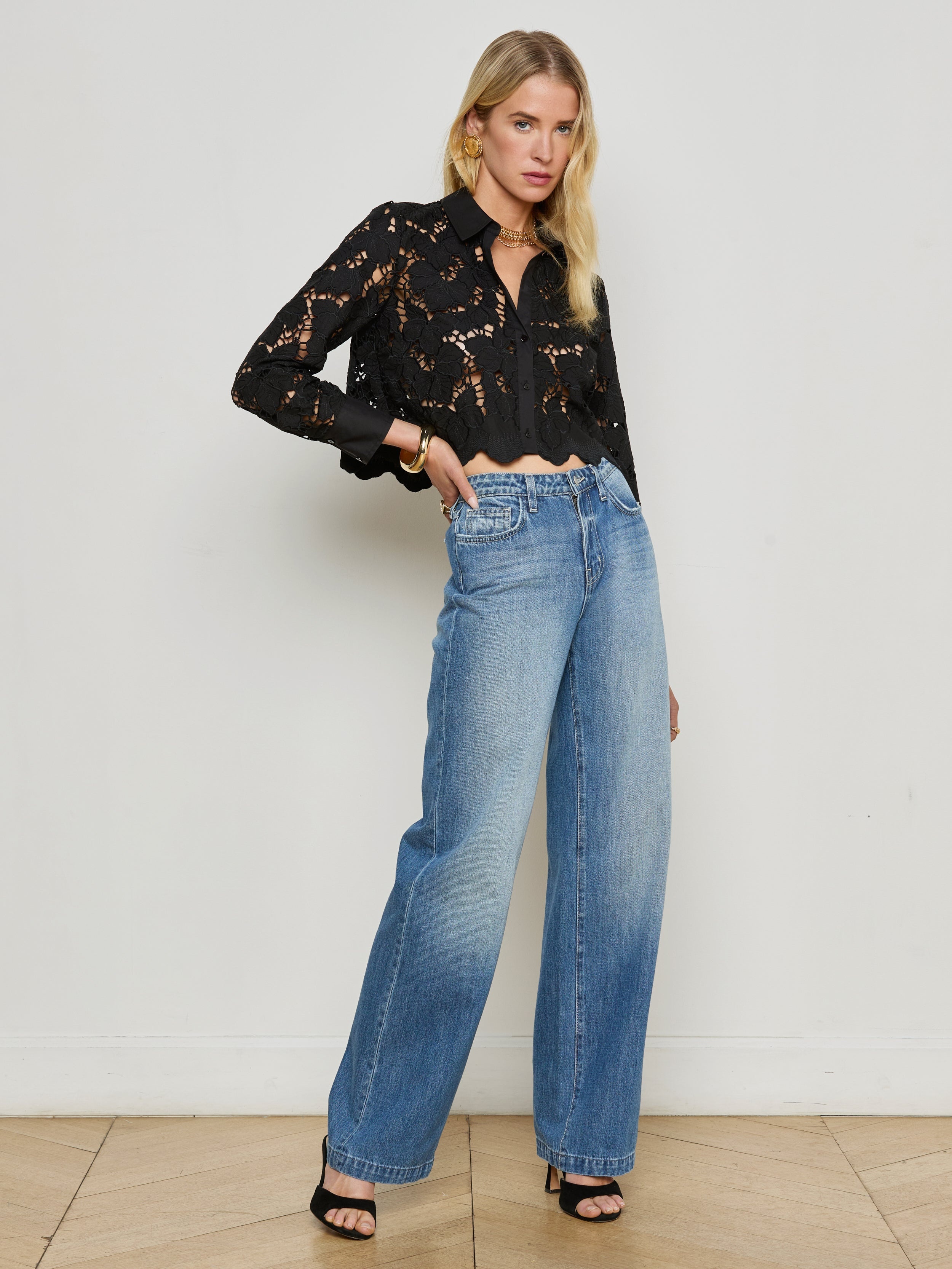 Seychelle Cropped Lace Blouse - 7