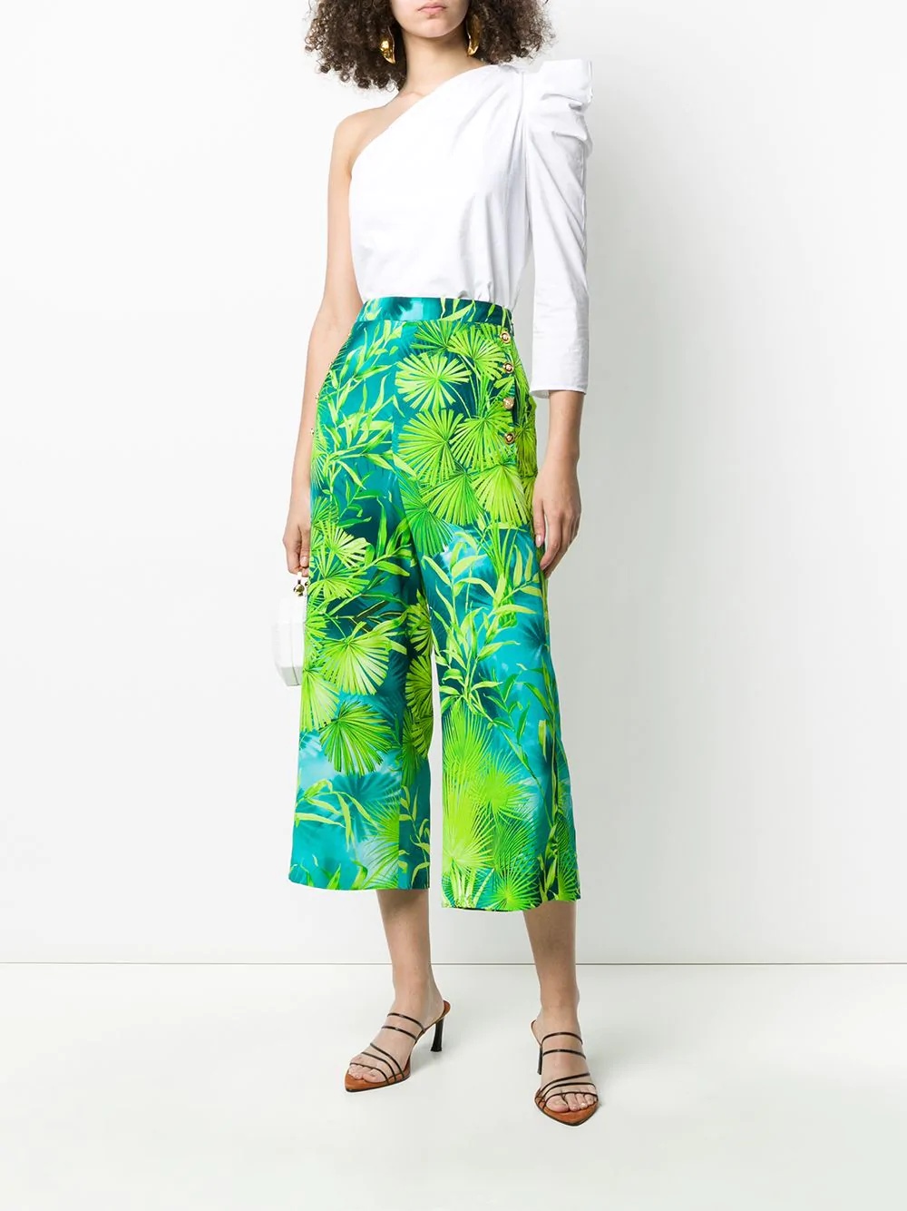 Jungle print cropped trousers - 2