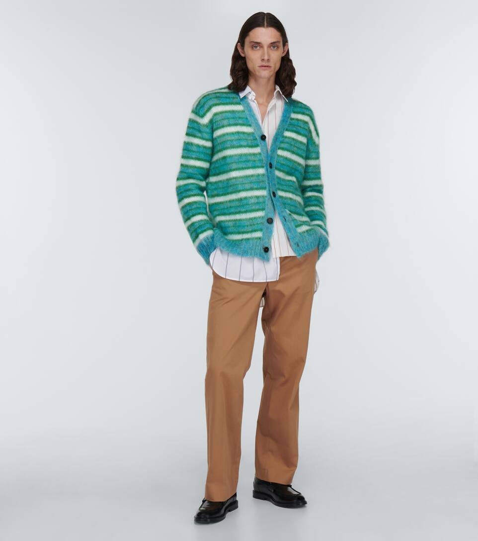 Striped mohair-blend cardigan - 2