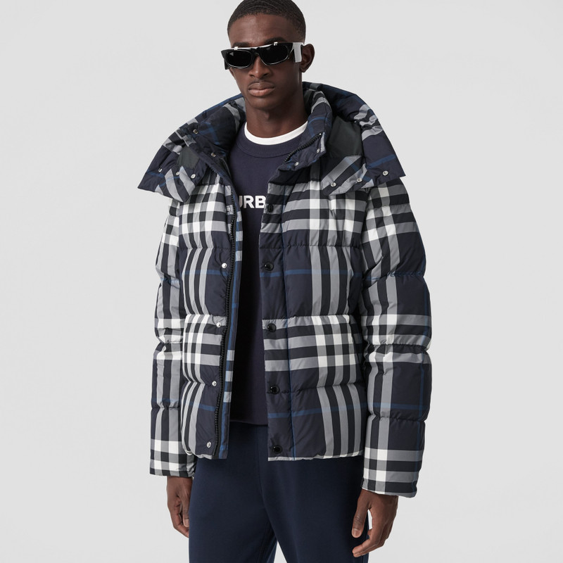 Detachable Hood Check Puffer Jacket 6