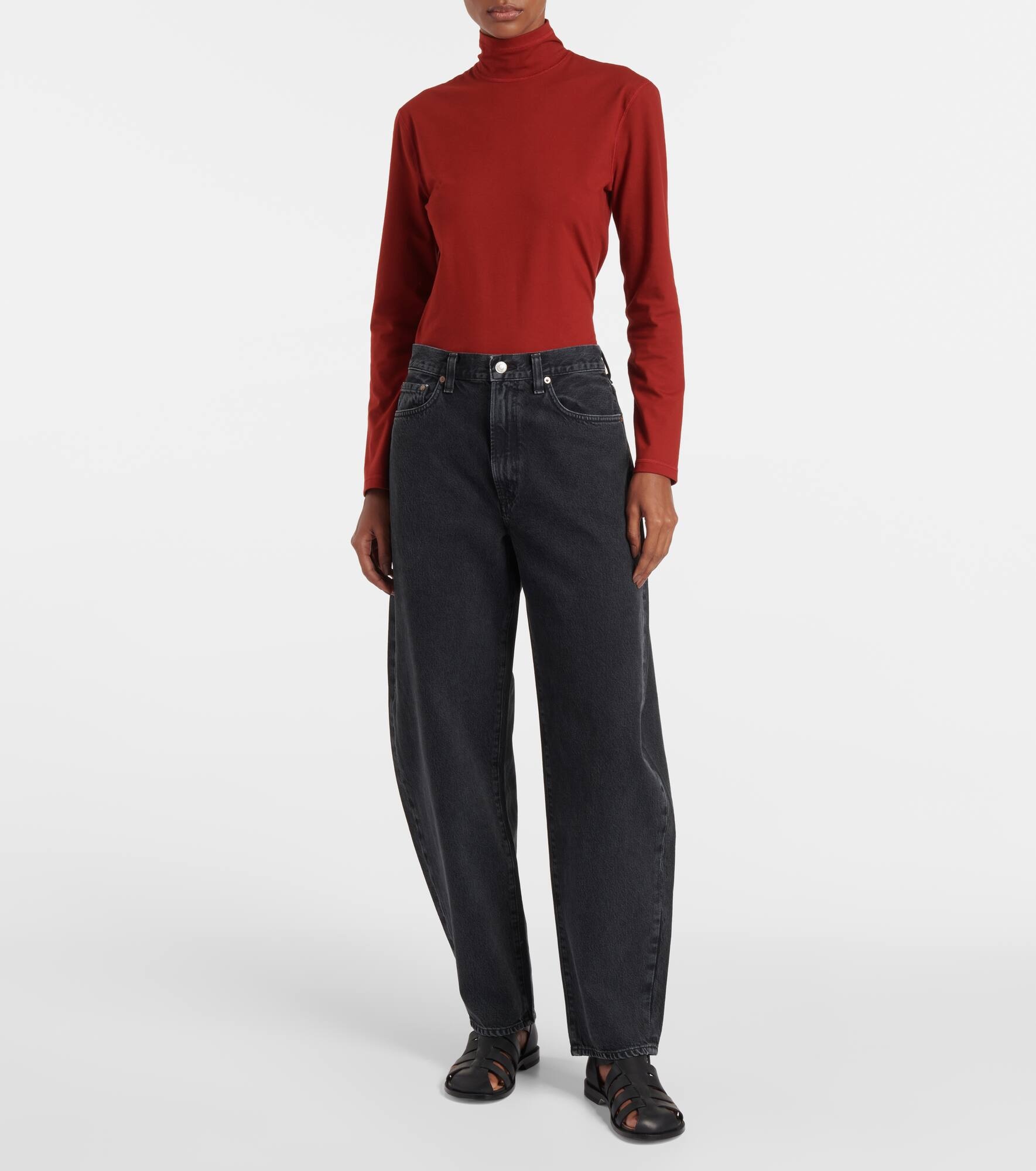 Balloon mid-rise barrel-leg jeans - 6