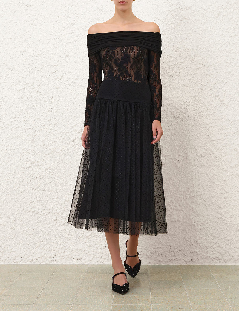 Zimmermann TULLE DOT MIDI SKIRT outlook
