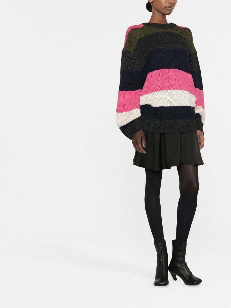 striped crew neck jumper - 2