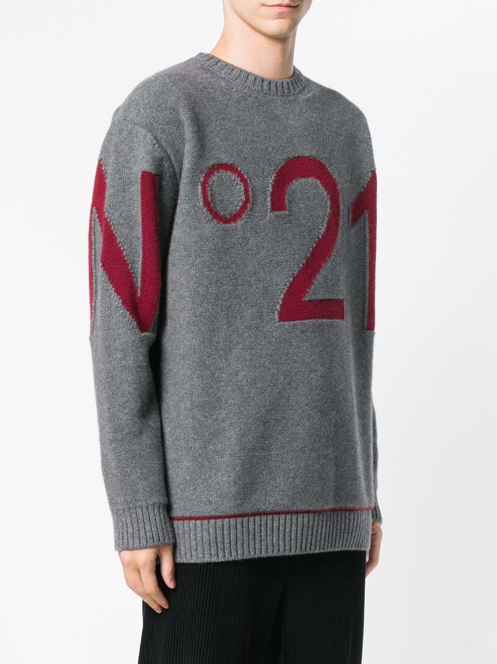 logo knit sweater - 3