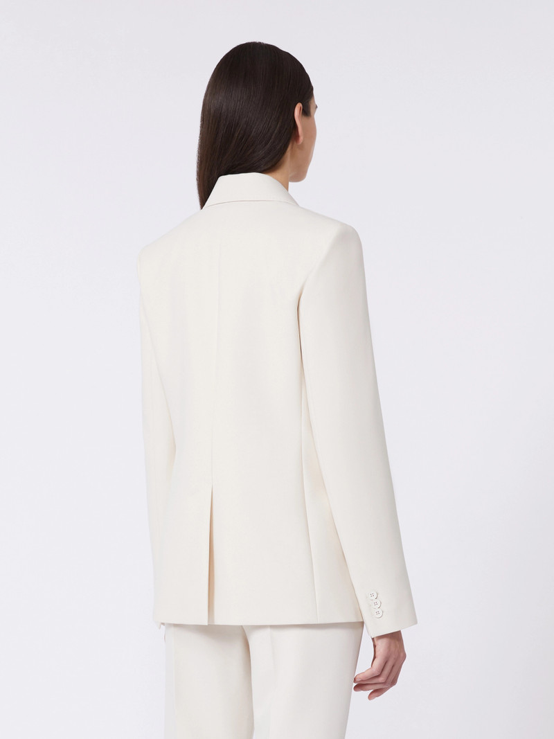 Viscose-blend canvas blazer - IVORY 4