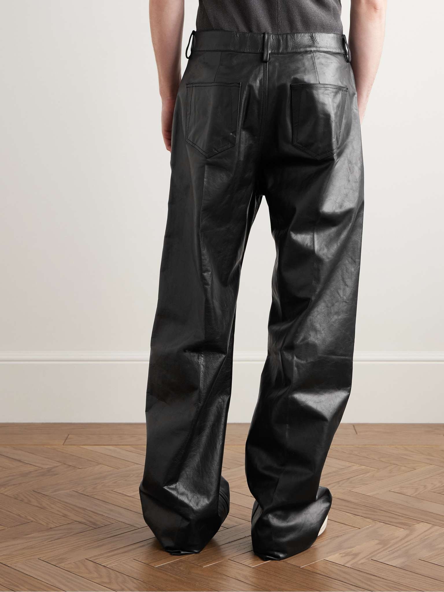 Geth Wide-Leg Leather Trousers - 4
