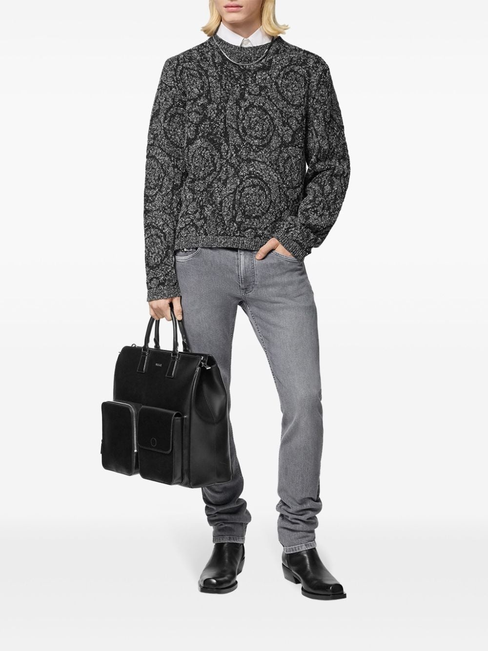 Barocco jacquard tweed jumper - 2