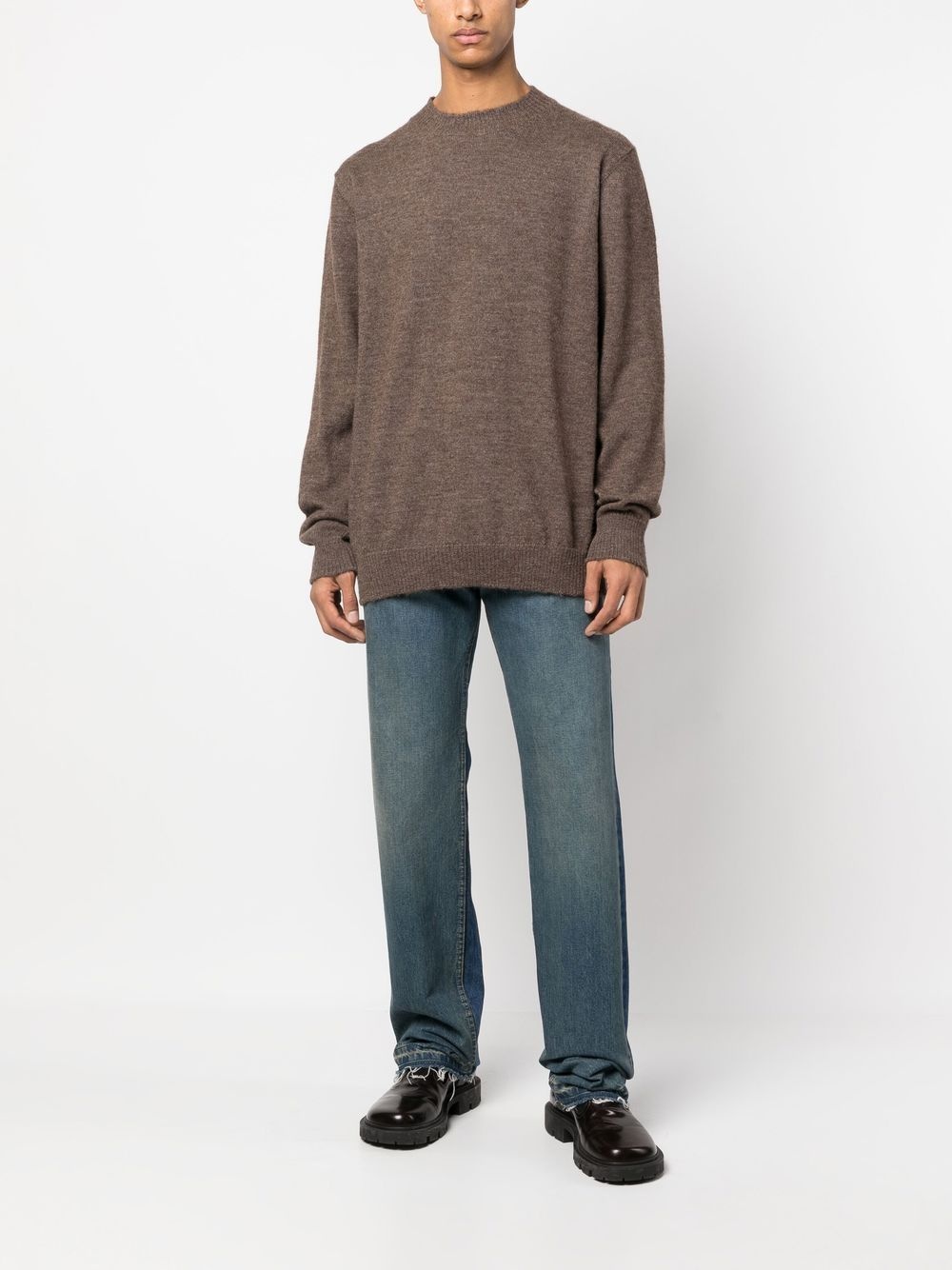fine-knit ribbed-trim jumper - 2