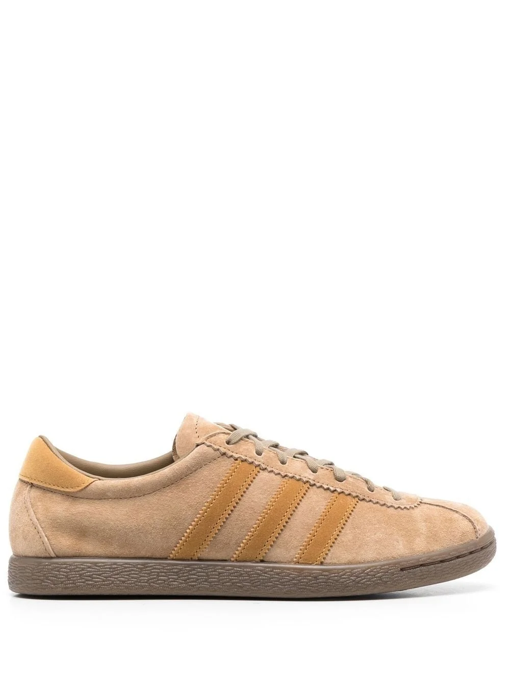 Tobacco 3-stripes leather sneakers - 1