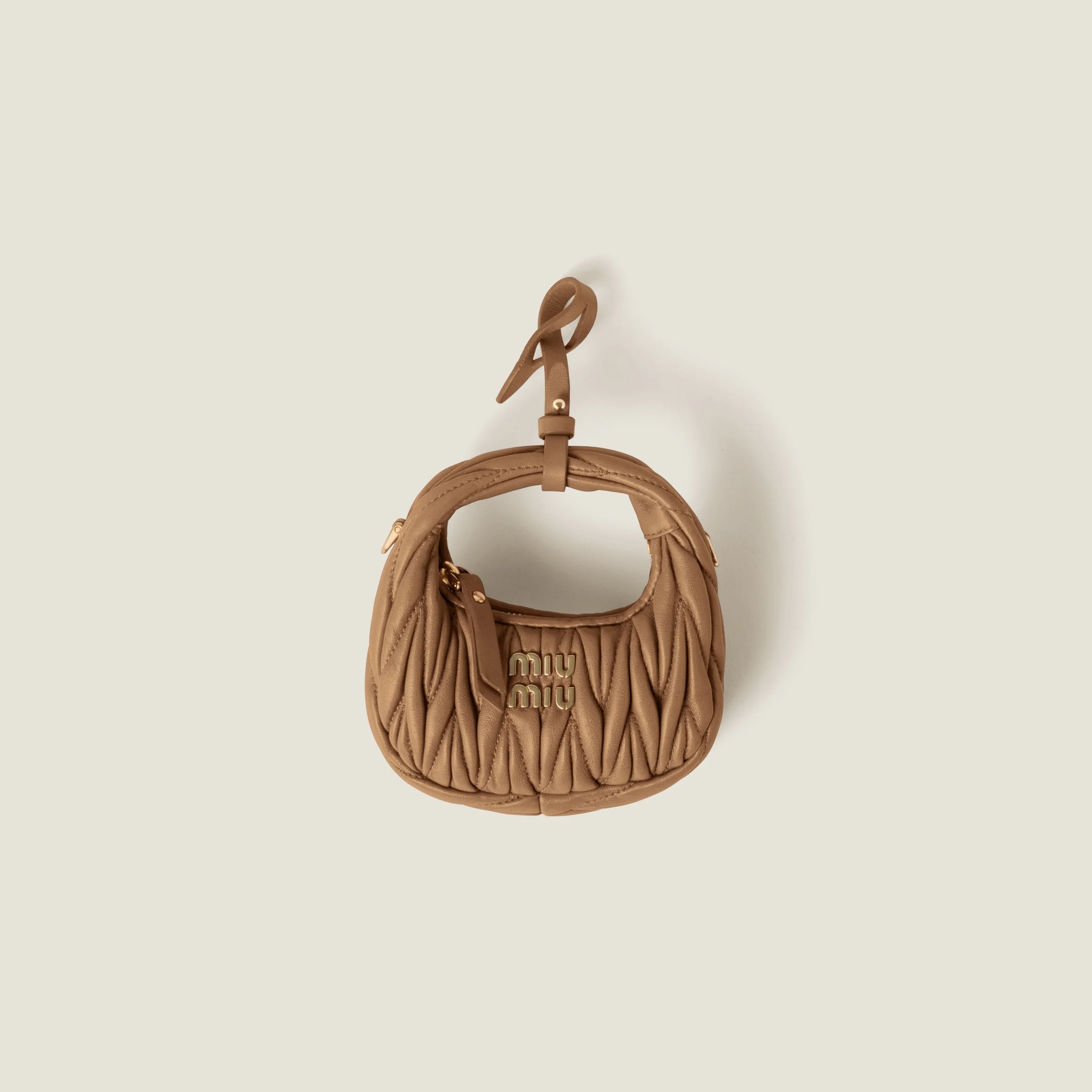 Wander matelassé nappa leather micro hobo bag - 1