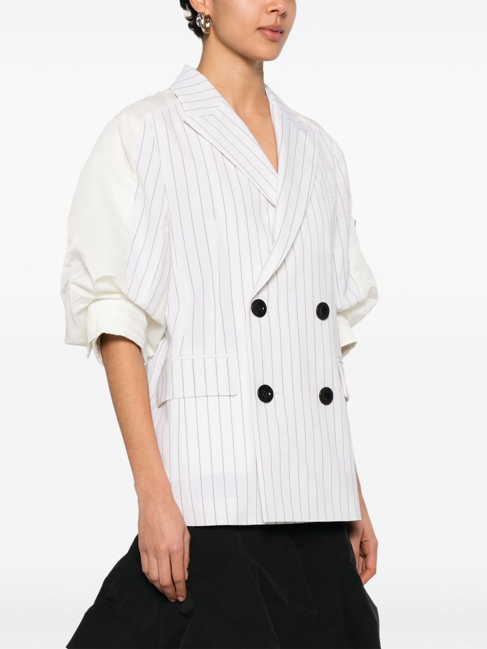 striped panelled blazer - 3