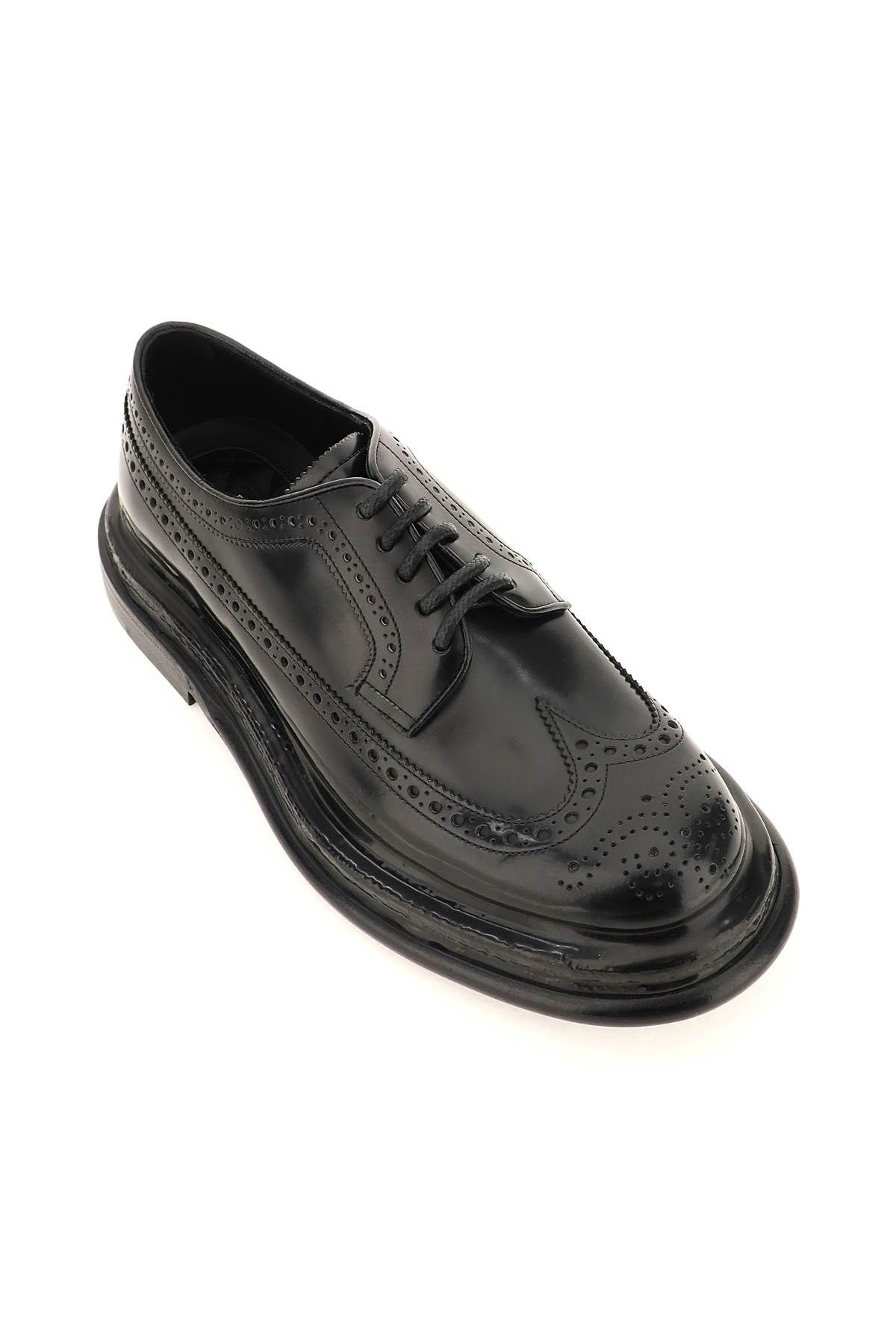 BRUSHED LEATHER DERBY SHOES - 4