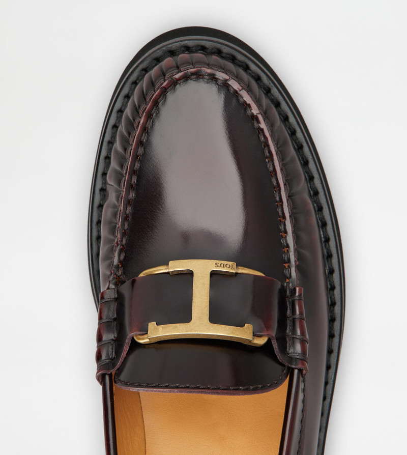 T TIMELESS LOAFER IN LEATHER - BURGUNDY 4